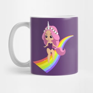 Rainbow unicorn girl Mug